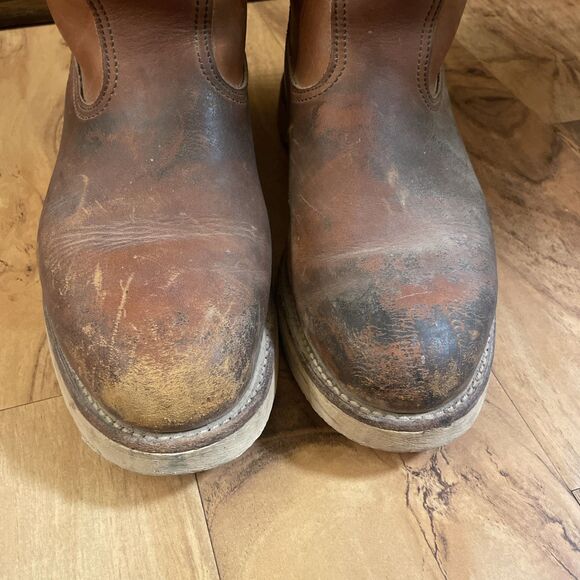 Red Wing PECOS Pull On Leather Boots 7.5 E Wide USA Made main image 3